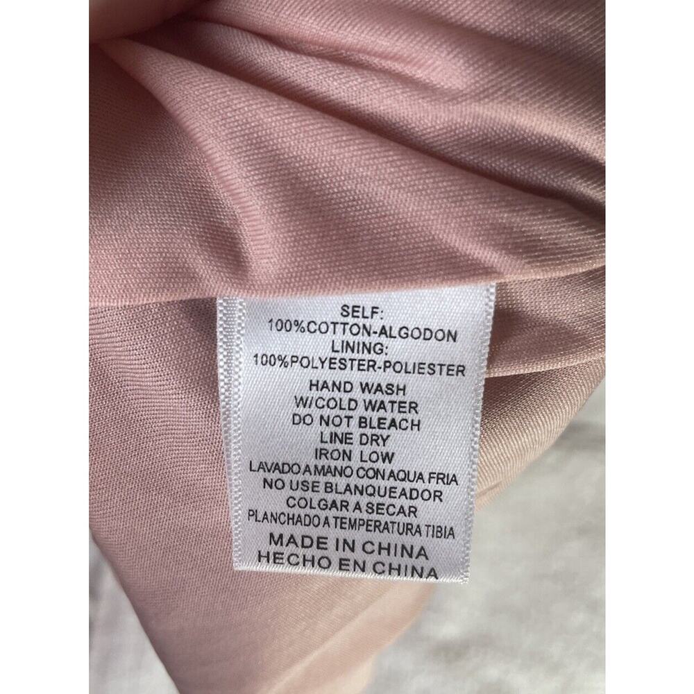 Altar’d State Distressed Pink Babydoll Mini Dress Size XS Ribbon Tie 3/4 Sleeves - Picture 7 of 8